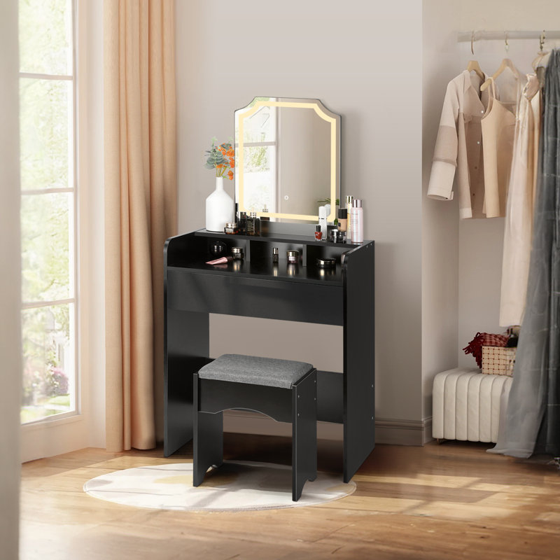West end vanity set with stool and mirror hotsell
